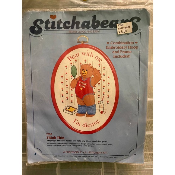 Stitchabears think thin embroidery kit - Picture 1 of 3
